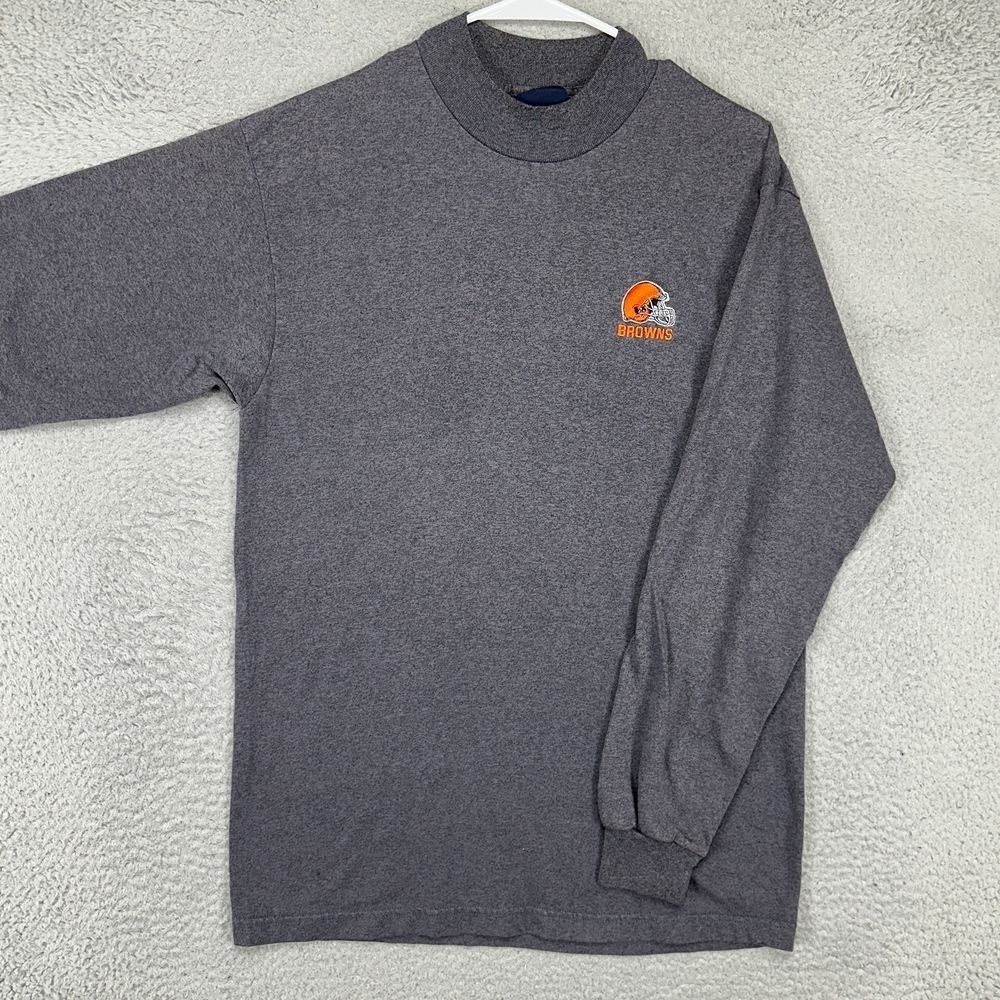 Cleveland Browns Mens Round Neck Sweater Small Grey Knit Pullover Logo Lee Sport